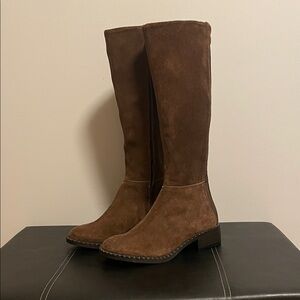 NWOT Kenneth Cole Brown Leather Suede Knee-High Boots